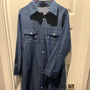 Jean like long button up dress
